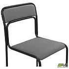 Стілець Аскона чорний Шкiрзам сірий, фото 8