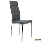 Стілець Сицилія хром Шкірозамінник сiрий, фото 6