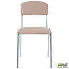 Стілець Майстер хром Шкірозамінник бежевий, фото 7