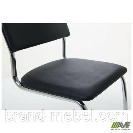 Стілець Квест хром Шкірозамінник чорний, фото 1