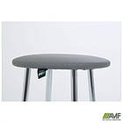 Табурет Таллі хром Шкірозамінник сірий, фото 2