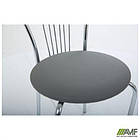 Стілець Ванеса хром Шкірозамінник сiрий, фото 2