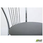 Стілець Ванеса хром Шкірозамінник сiрий, фото 3