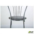 Стілець Ванеса хром Шкірозамінник сiрий, фото 4