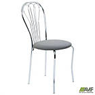 Стілець Ванеса хром Шкірозамінник сiрий, фото 5