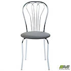 Стілець Ванеса хром Шкірозамінник сiрий, фото 7