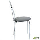 Стілець Ванеса хром Шкірозамінник сiрий, фото 8