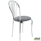 Стілець Ванеса хром Шкірозамінник сiрий, фото 9