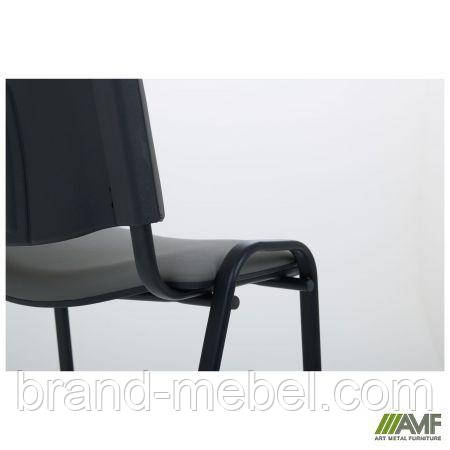 Стілець Ізо чорний Шкірозамінник сiрий, фото 1