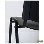 Стілець Ізо чорний Шкірозамінник сiрий, фото 3