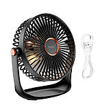 Вентилятор настільний акумуляторний HOCO DF12, чорний, фото 3