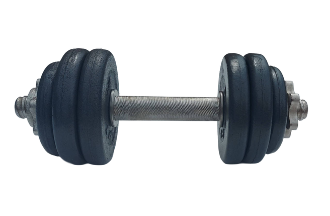 Гантель металева розбірна з покриттям розбірна гантель для тренувань гантель для дому GoodLift 16 кг, фото 2