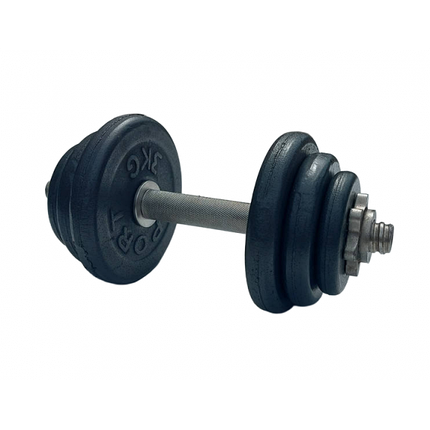 Гантель металева розбірна з покриттям розбірна гантель для тренувань гантель для дому GoodLift 18 кг, фото 2