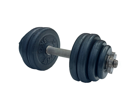 Гантель металева розбірна з покриттям розбірна гантель для тренувань гантель для дому GoodLift 20 кг, фото 2