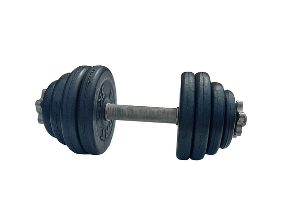 Гантель металева розбірна з покриттям розбірна гантель для тренувань гантель для дому GoodLift 20 кг, фото 3