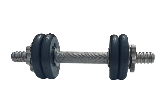 Гантель металева розбірна з покриттям розбірна гантель для тренувань гантель для дому GoodLift 22 кг, фото 3