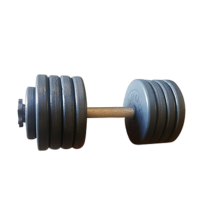 Гантель металева розбірна з покриттям розбірна гантель для тренувань гантель для дому GoodLift 47 кг, фото 3