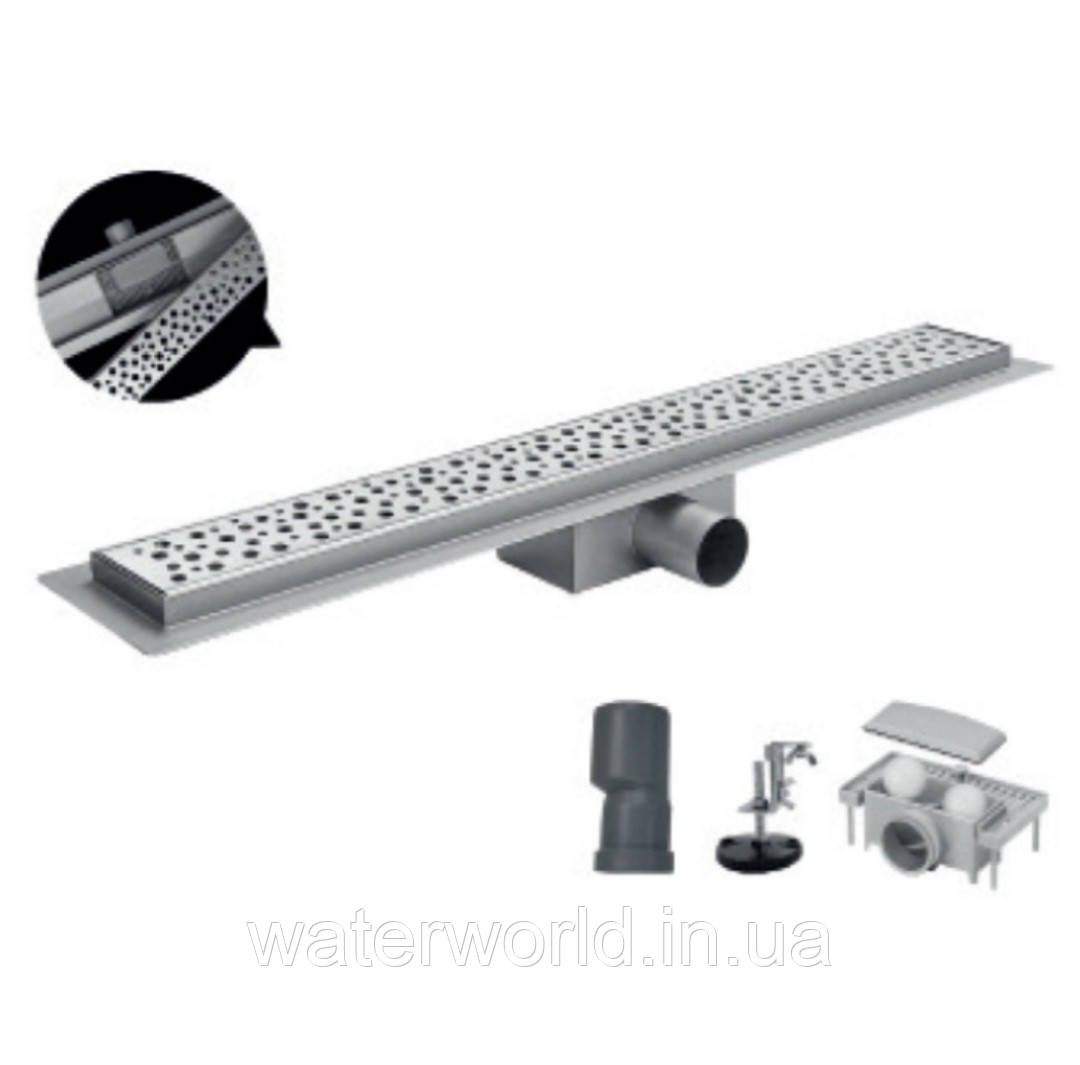 Душовий лінійний трап TM.KOER Чехія FD20 — 70×450 мм із неіржавкої сталі SUS304 з мокрим і сухим закривом, фото 1