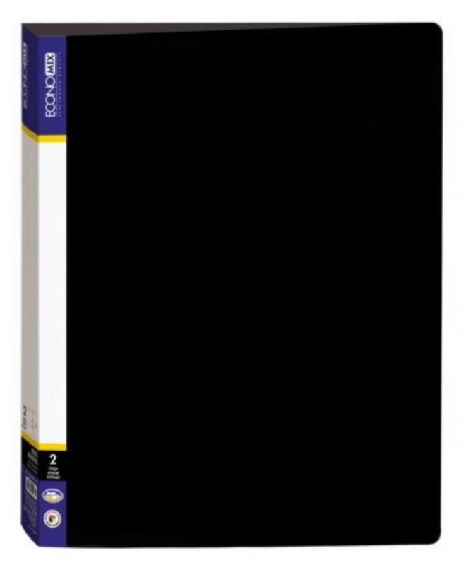 Папка А4, 2 кільця, чорна, E30701-01, фото 1