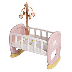 Ліжечко колиска для ляльки Smoby Toys Baby Nurse Бебi Ньорс Терракотова пудра з мобілем 7600220390
