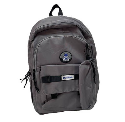 Рюкзак підлітковий "BAG STUDIO" з космонавтом, сірий