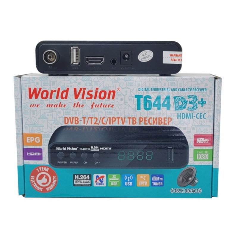 Т2 ресивер World Vision T644D3+, фото 1