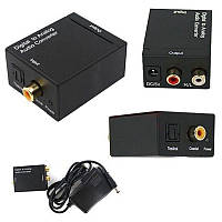 Аналогово-Коаксіальний цифровий аудіо конвертер Toslink SPDIF  Чорний
