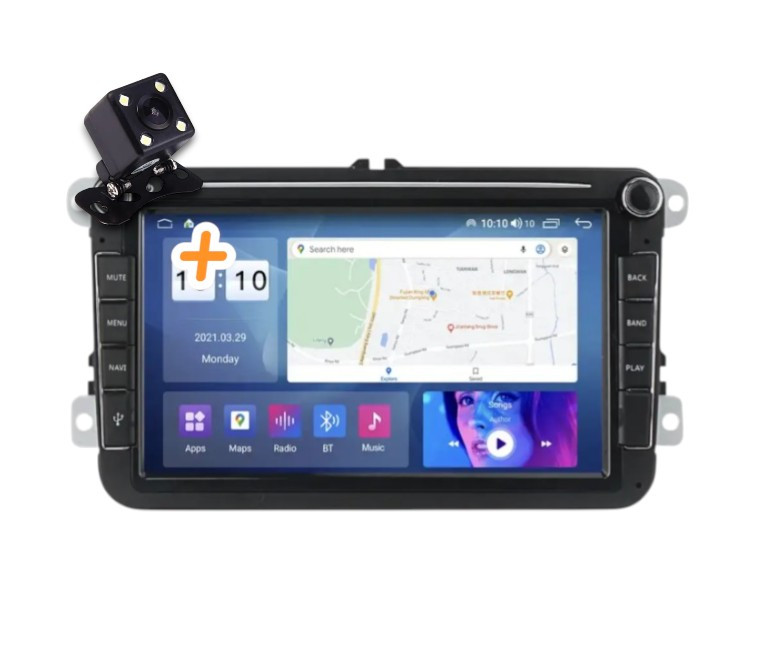 Штатна магнітола для Volkswagen, SEAT, Skoda Android 8" з кнопками | CarPlay, Bluetooth, Wi-Fi, фото 1