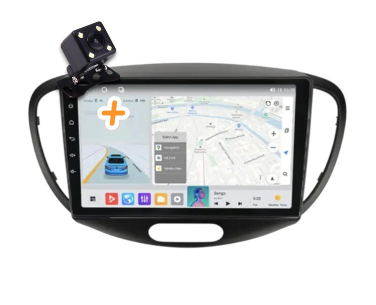 Магнітола для Hyundai I10 2007-2013 4/64 ГБ на Android | 4G, QLED-экран, GPS, Bluetooth, фото 1