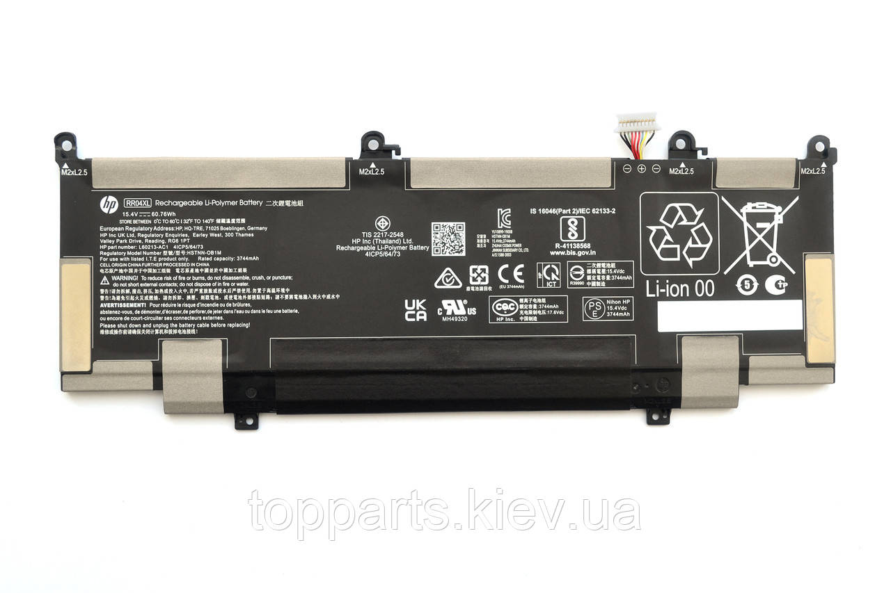 Батарея RR04XL для ноутбука HP, 3744mAh (60.76Wh), 4cell, 15.4V, Li-ion, чорна, ОРИГІНАЛЬНА, фото 1