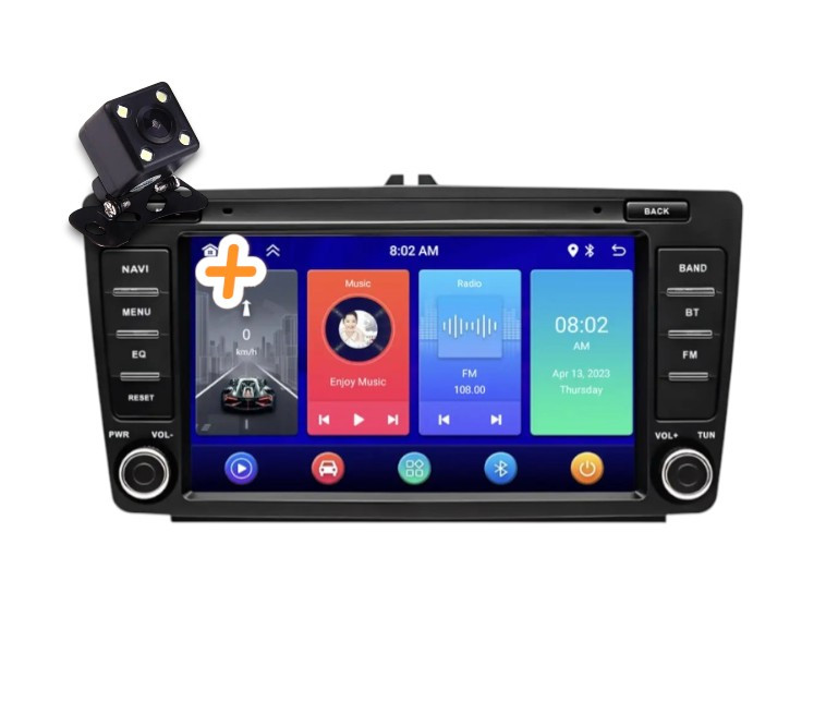 Штатна магнітола для Skoda Octavia A5 Android 8" з кнопками | CarPlay, Bluetooth, Wi-Fi, фото 1