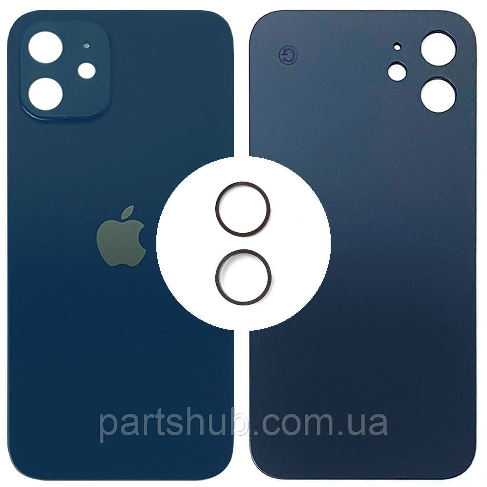 Задня кришка Apple iPhone 12 синя оригінал Китай з кільцями, фото 1