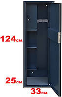 Збройовий сейф на 3 рушниці  (124х33х35см.)  Galmetal G-124.3.ВМ з ключовим замком