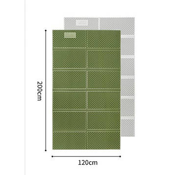 Килимок складаний подвійний IXPE Naturehike CNK2450WS044, алюмінієва плівка, 200x120х1,8 см, оливковий зелений