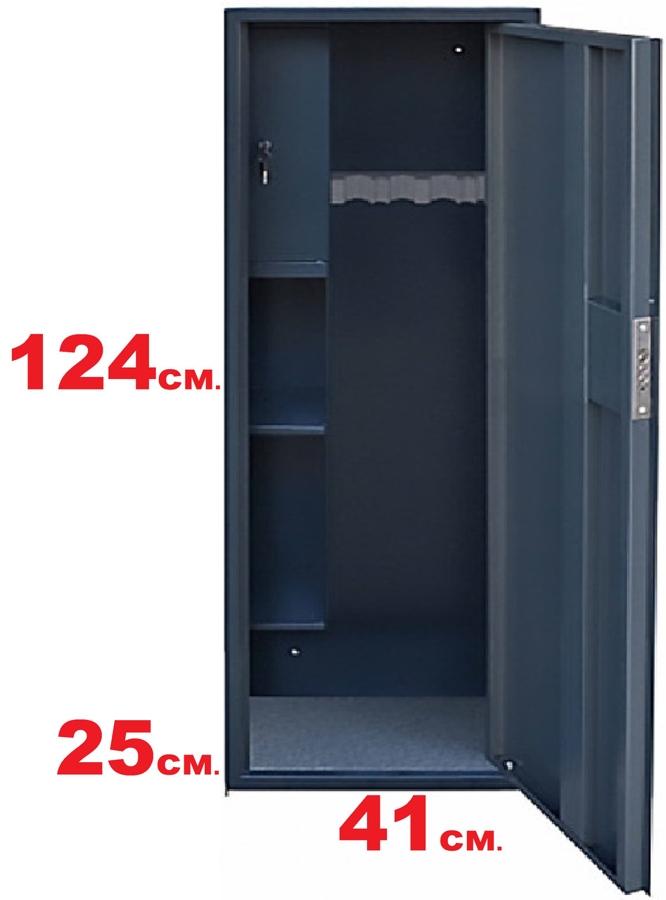 Збройовий сейф на 4 рушниці, сейф для зброї, сейф збройовий під 4 гвинтівки, фото 1