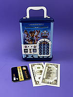 Сейф на паролі з героями для хлопчика щенята WF 3015 WD герой, звуки, підсвічування, карта, іграшкові гроші