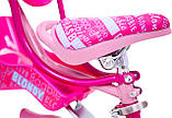 Дитячий сталевий 12 Beauty Girl велосипед (з батьківською ручкою, кошиком, багажником для ляльки) рожевий для дівчинки, фото 5