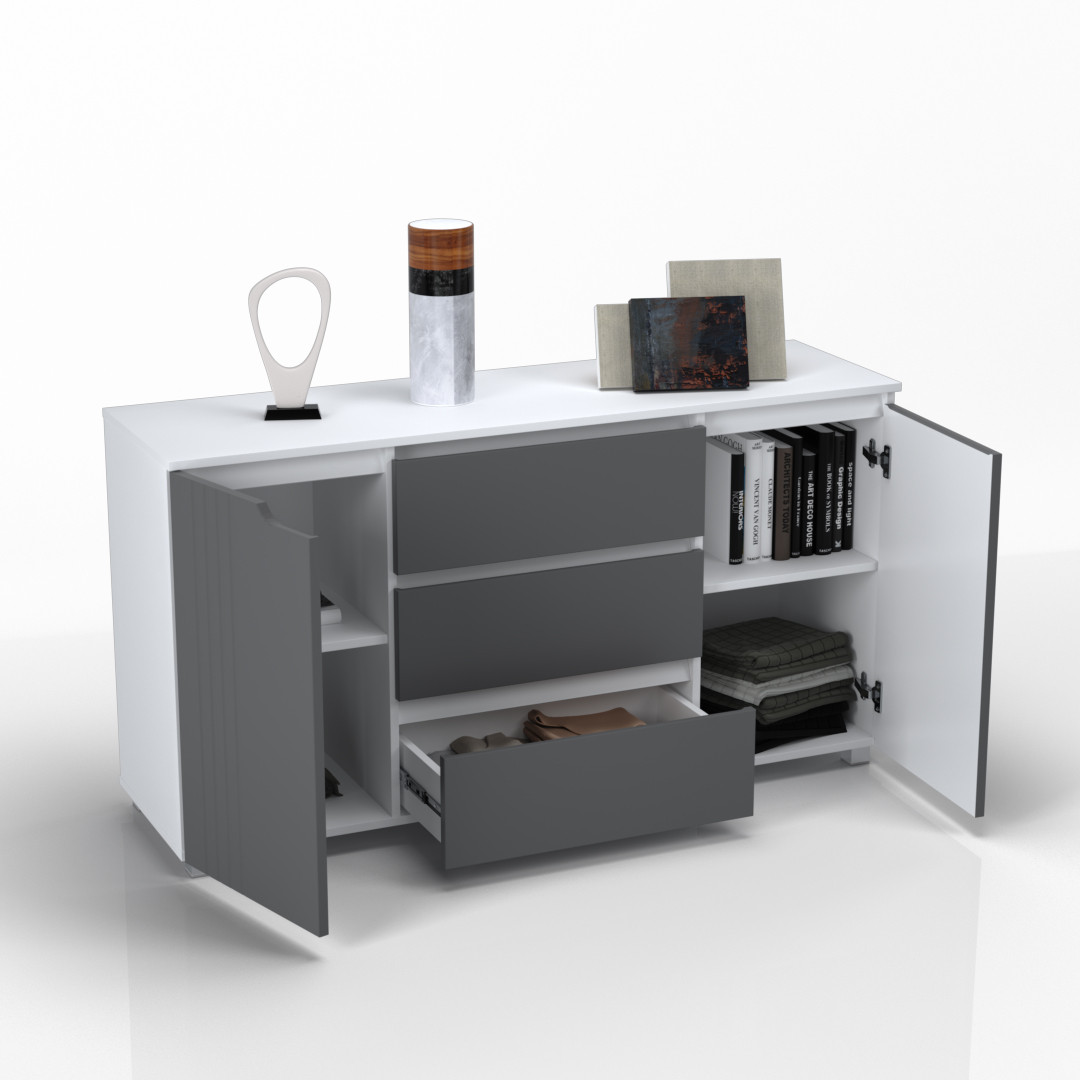 Тумба "Портленд " К-312, Графіт (138/76/40), фото 1