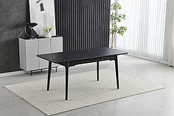 Стіл BERLIN CERAMIC 111(140)*75 чорний мат/чорний каркас