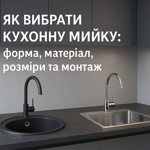 Як вибрати кухонну мийку: форма, матеріал, розміри та монтаж.