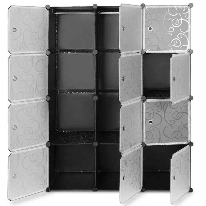 Пластикова складана шафа Storage Cube Cabinet «МР 312-62» Чорна (110х37х146см), фото 1