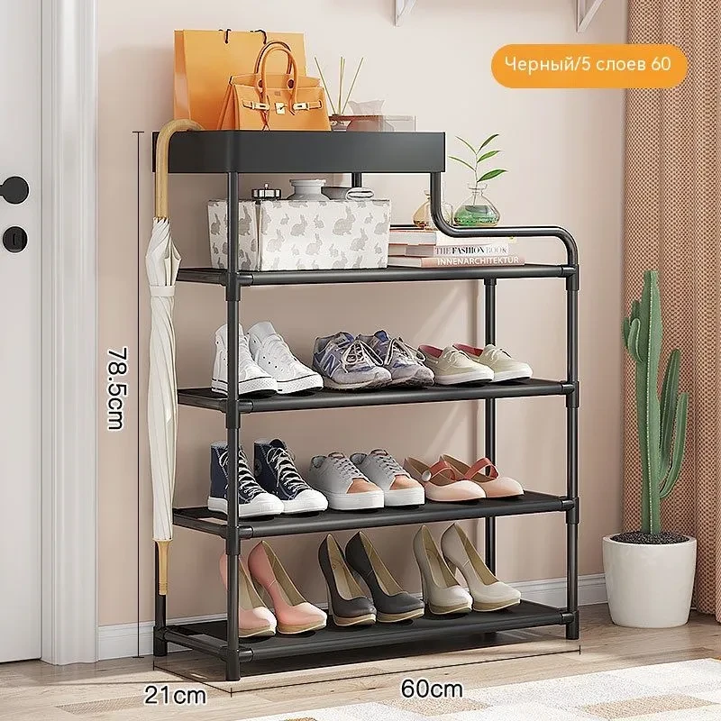 Стелаж для взуття Shoe rack BLACK Полиця для взуття-08-02, Метал, 60х18.5х78.5 см, фото 1