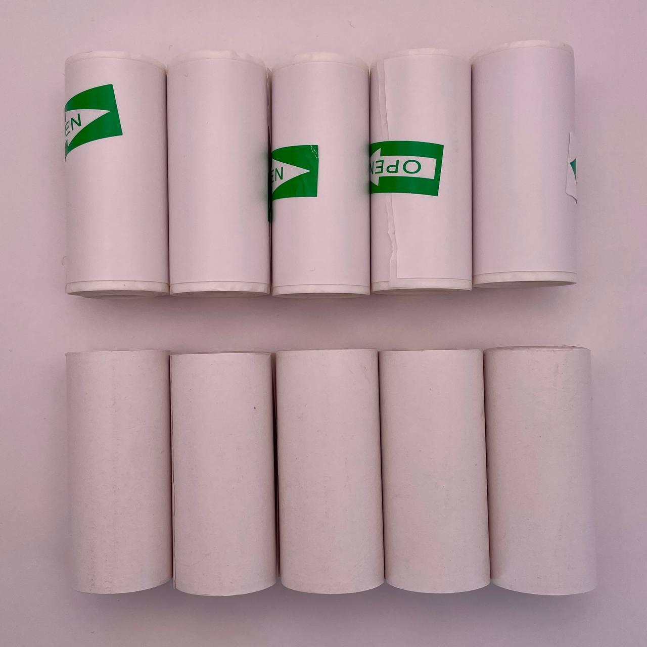 Набір Клейкий + Білий папір для міні принтера/термопринтера. Термопапір для принтера 10 рулонів, фото 1