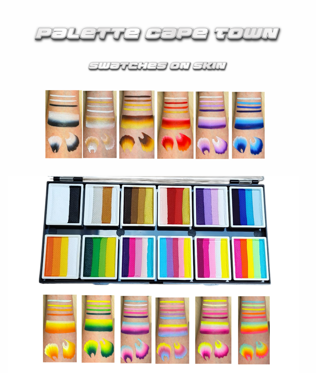 Палітра фарб для аквагриму GrimMaster Cape Town 12-10G