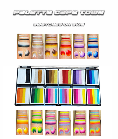 Палітра фарб для аквагриму GrimMaster Cape Town 12-10G, фото 1