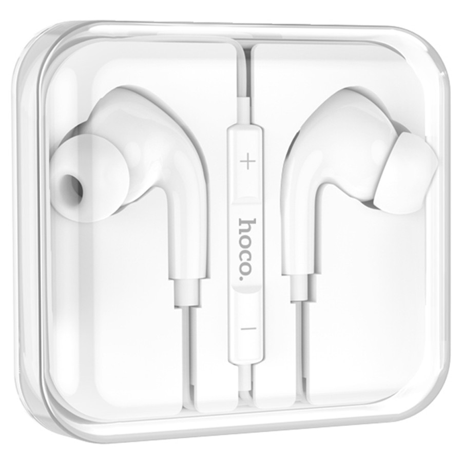 Навушники HOCO M101 Pro Crystal sound wire-controlled earphones з мікрофоном 3.5 мм білі, фото 1