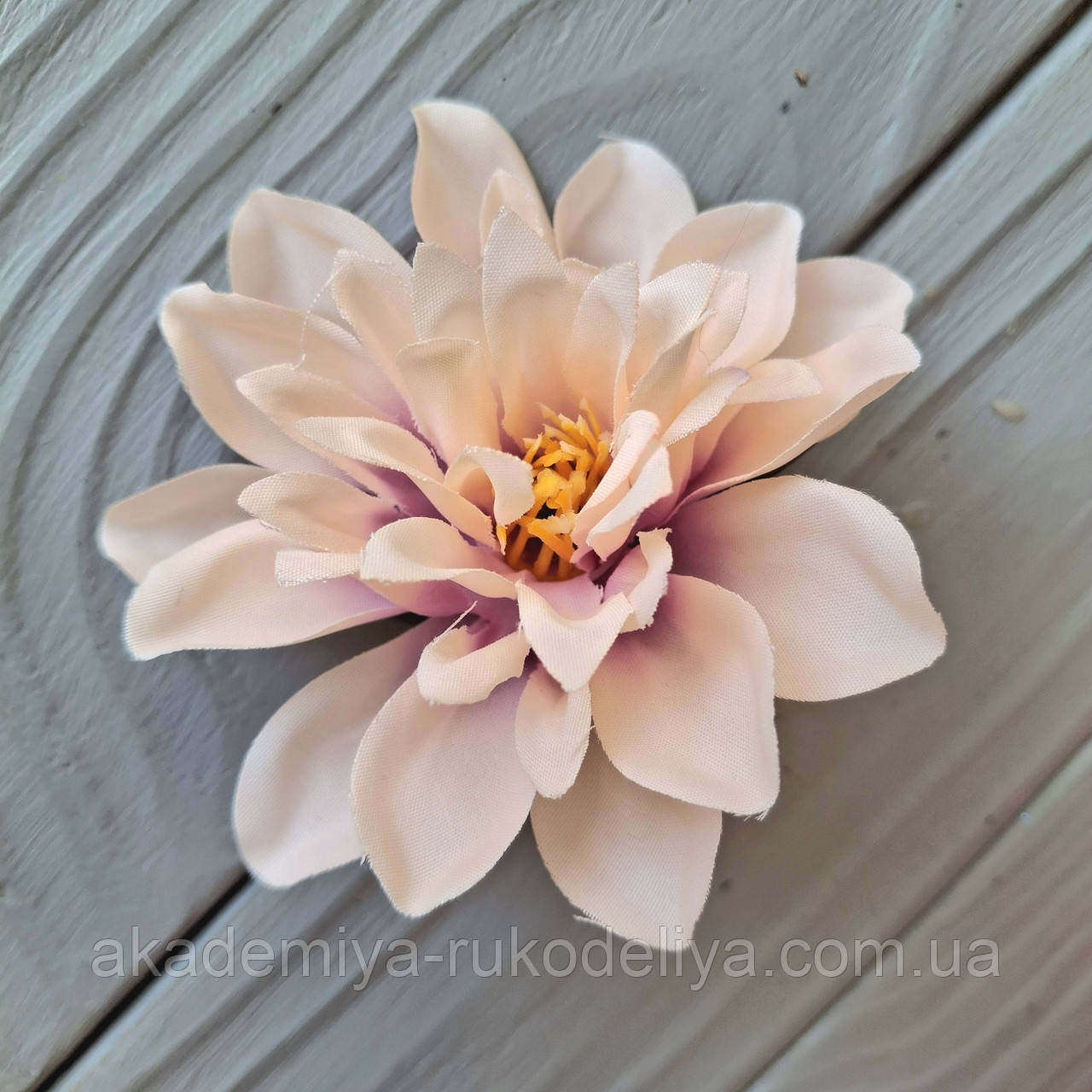 Квітка з тканини, георгін рожево-ліловий — 8 см, фото 1