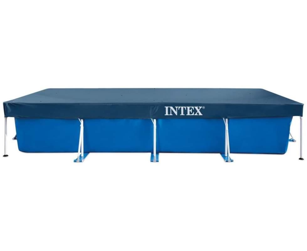 💙Тент Intex 28039 для прямокутних каркасних басейнів, діаметр 460х226 см, Синій, фото 1