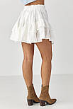 Коротка жіноча спідниця з прошви — білий колір, M (є розміри), фото 2