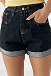 Жіночі джинсові підкатані шорти — чорний колір, M (є розміри), фото 4